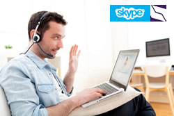 คลิกที่นี่เพื่อลงทะเบียน Skype และ TLL และเปิดใช้งานปุ่ม Skype บนแล็ปท็อปที่คุณอาจต้องใช้ชุดหูฟังสำหรับแฮงเอาท์วิดีโอ 
