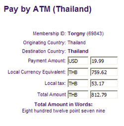 Pay by ATM for Premium membership on TLL